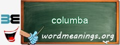 WordMeaning blackboard for columba